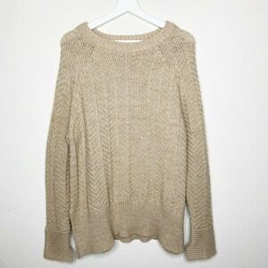 H&M Tan Longer Length Multi Knit Sweater